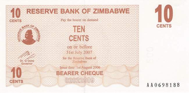 10 Cents Zimbabwe p.35 2006